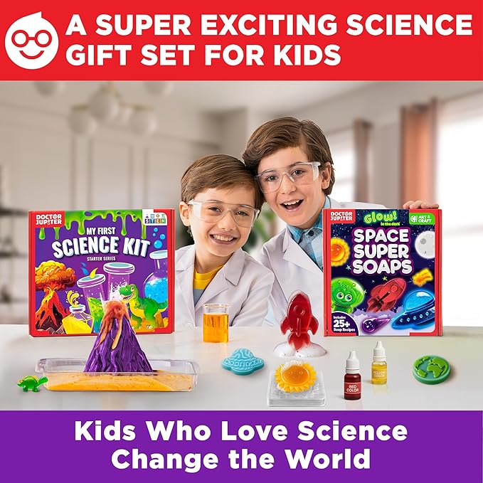 Doctor Jupiter Super Science Gift Set | Set of ‘My First Science Kit’, ‘Space Super Soaps’ for Kids Ages 4+ | Birthday Gift Ideas, STEM Learning & Educational Toys for 4-5-6-7-8 Year Old Boys & Girls