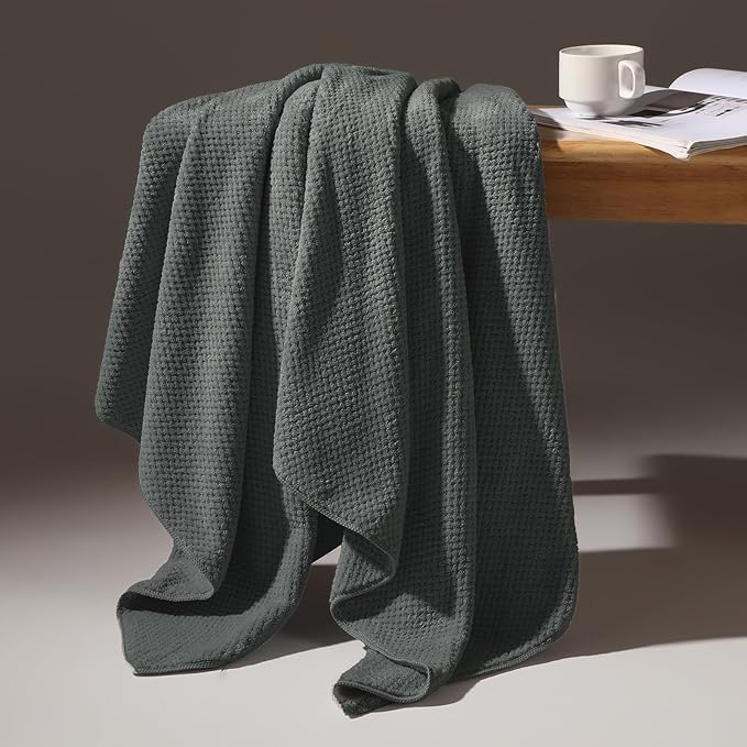 Soft 6 Piece Bath Towels Set, 2 Oversized Large Bath Towel Sheet, 2 Handtowels, 2 Washcloths - Luxury, Highly Absorbent, Quick Dry Bathtowel Collection Lightweight for Bathroom, Hotel & Spa, Dark Grey