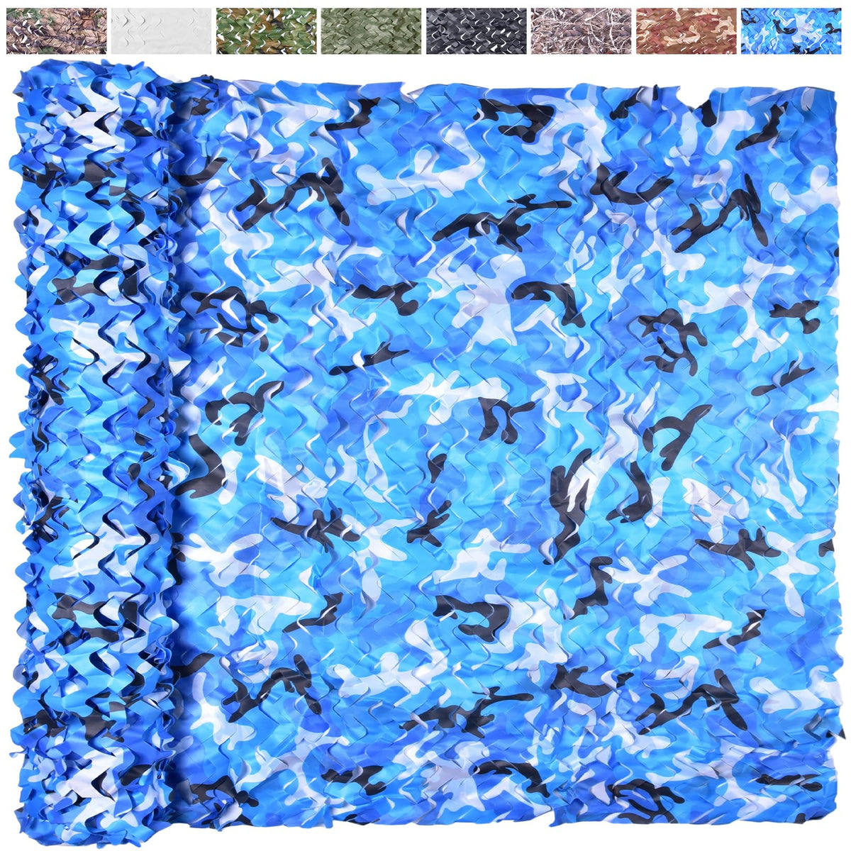 Yeacool Camo Netting Camouflage Net for Party Decoration Sunshade Camping Birthday Theme Boat Cover Beach Event(Ocean Camo, 9.8ftx9.8ft,3m*3m)