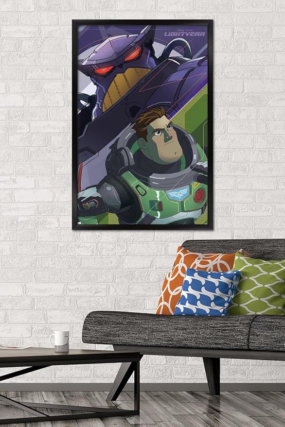 Trends International Disney Pixar Lightyear - Buzz and Zurg Wall Poster, 22.375" x 34", Black Framed Version
