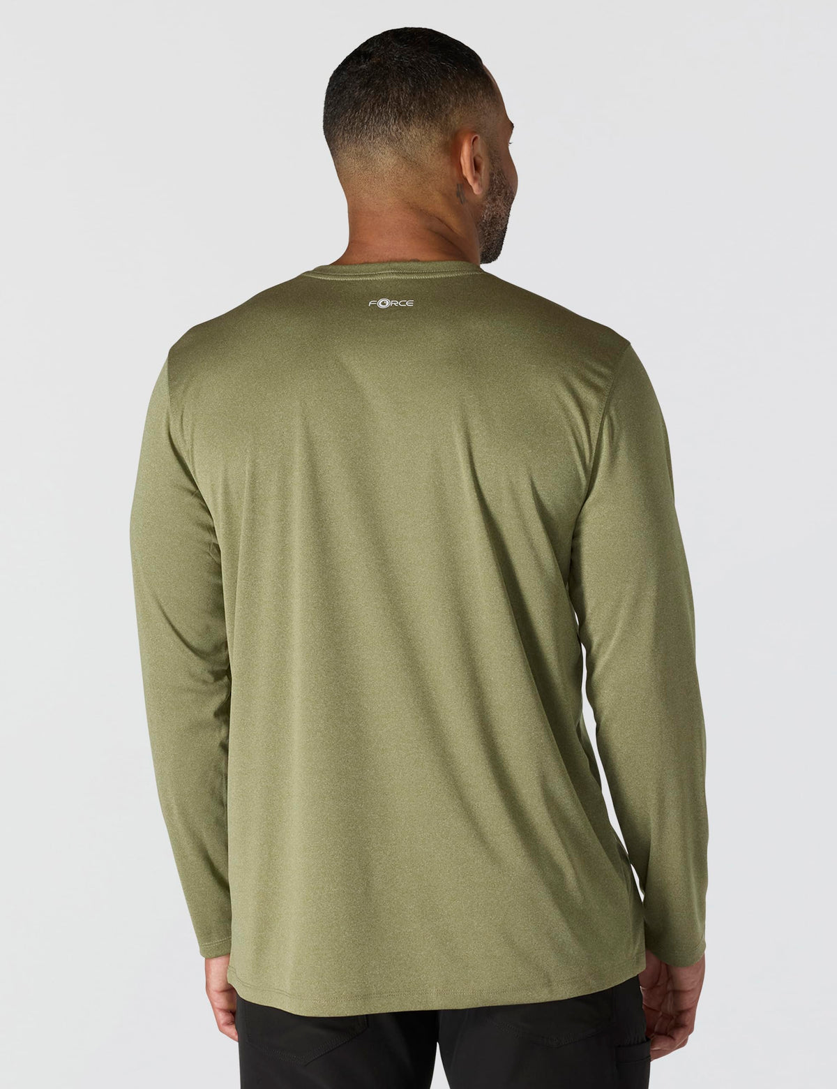 Carhartt Men's Force Sun Defender Lightweight Long-Sleeve Logo Graphic T-Shirt, Dark Bronzed Green Heather, X-Large