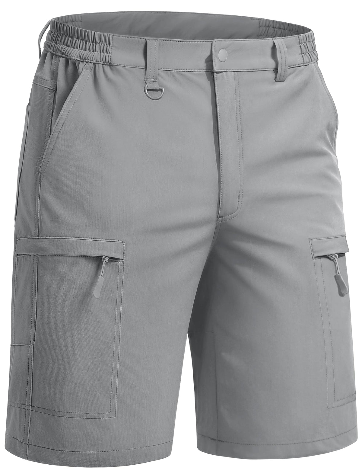 TACVASEN Cargo Shorts for Men Quick Dry Hiking Lightweight Golf Workout Fishing Travel Shorts Summer Beach Light Grey 32
