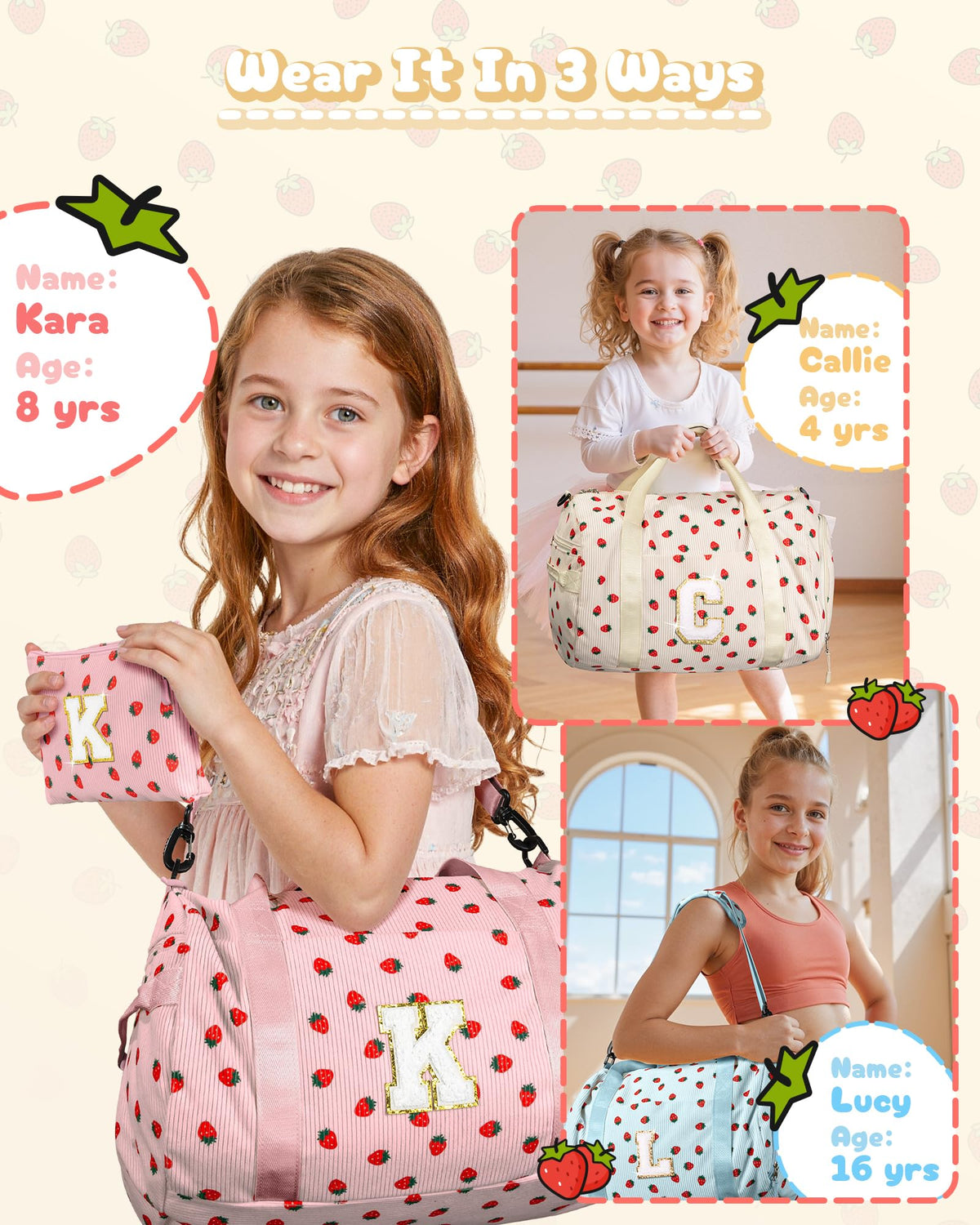Vogewood Tween Girl Trendy Stuff, Girls Gym Bag, Kids Sport Duffle Bag