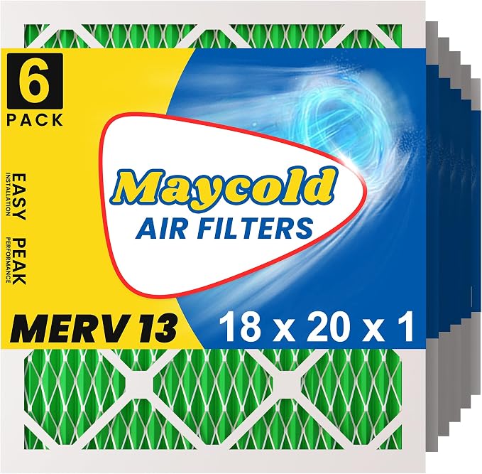 Maycold MERV 13 18x20x1 Air Filter, High-Efficiency Pleated AC & Furnace Filters