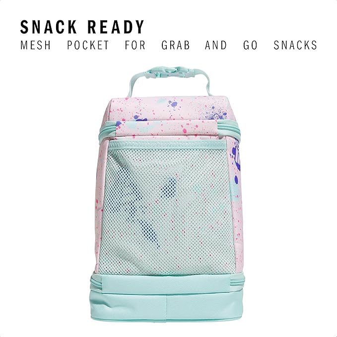 adidas Excel Insulated Lunch Bag, Cooler with Zipper, Pocket for Ice Pack, and Clip, Temperature Control Insulation