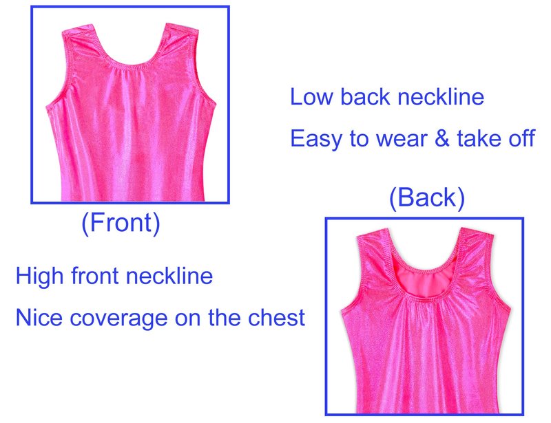 Domusgo Leotards for Girls Gymnastics 3t 4t Sparkly One-Piece Rose Unitards Athletic Biketards Sleeveless Tank Outfits