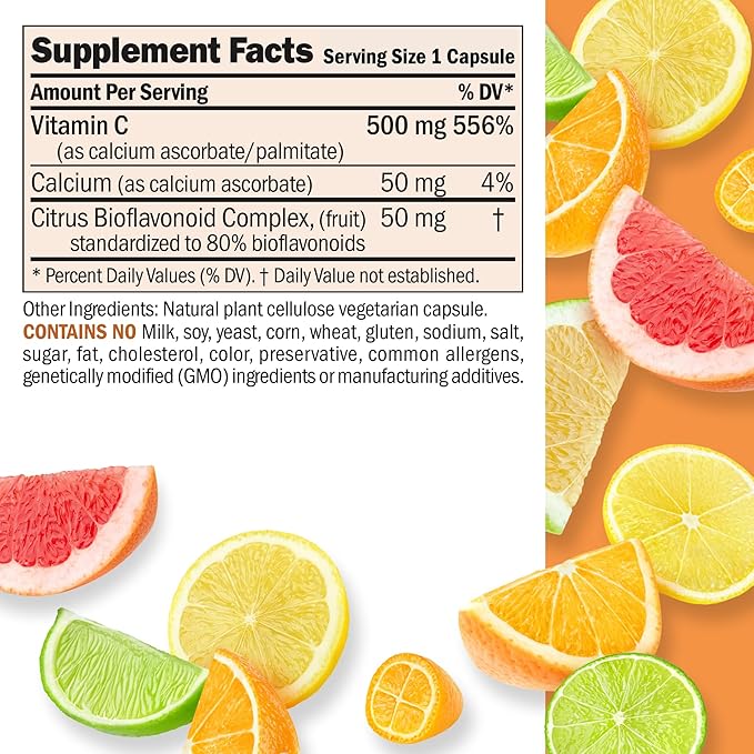 ANDREW LESSMAN Vitamin C 500 Complex 720 Capsules - Non-Acidic Vitamin C Plus Citrus Bioflavonoids for Immune System and Anti-Oxidant Support, No Stomach Upset, Small Easy to Swallow Capsules
