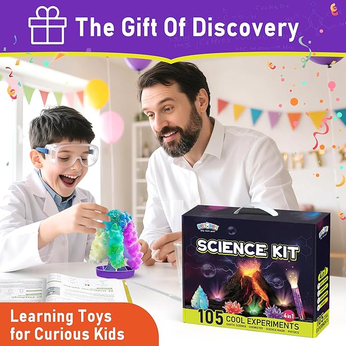 BenBen Science Kits for Kids Age 8-12, Experiments Educational Toy, STEM Toys for 6 7 9 Year Old Boys Girls Birthday Gift, Volcano Science Kit, Chemistry Set for Homeschooling
