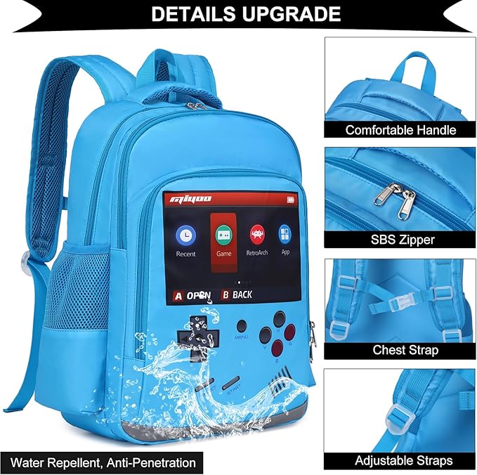 DSIUE School Backpack for Boys, Gamer backpack with Lunch Bag Pencil Case, Bookbag for Boys Kids Backpacks for Elementary School Student