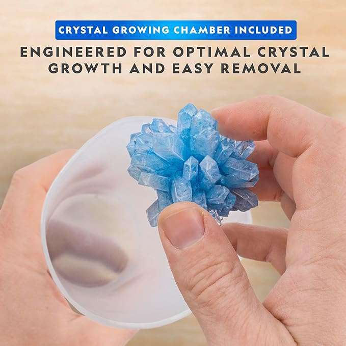 National Geographic Crystal Growing Kit - 3 Vibrant Colored Crystals to Grow with Light-Up Display Stand, Science Toy for Girls and Boys Ages 8-12, Includes 3 Gems, Cool STEM Gift (Amazon Exclusive)