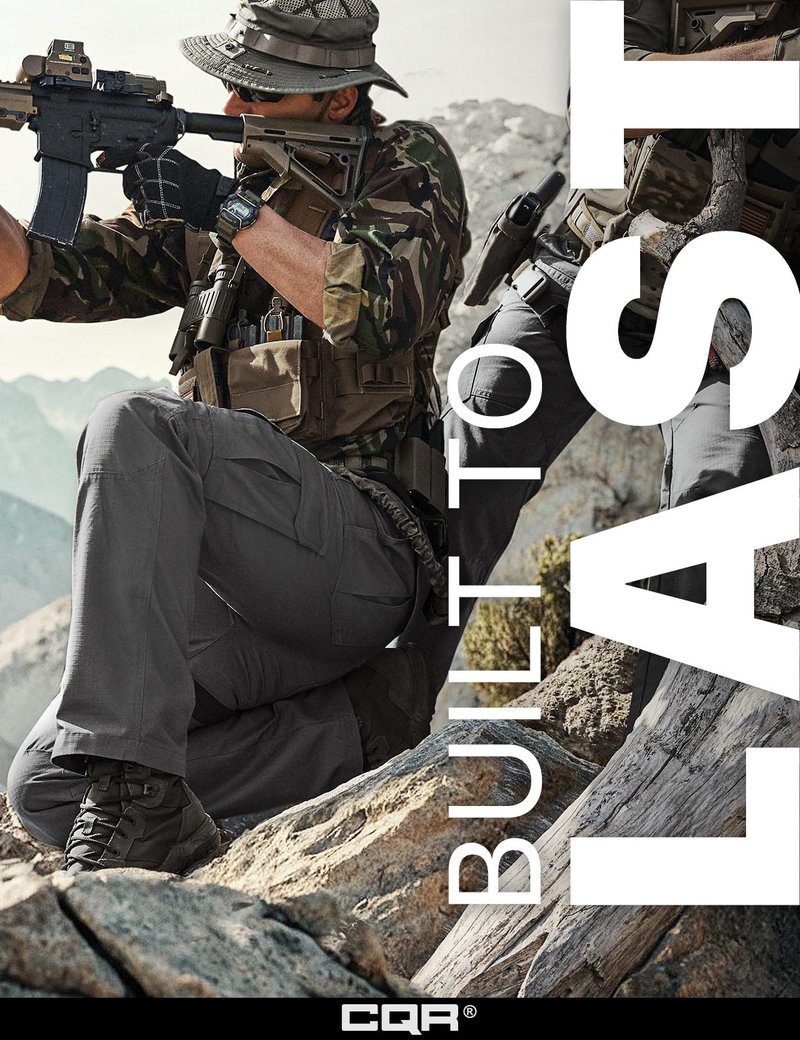 CQR Men's Tactical Pants, Water Resistant Ripstop Cargo Pants, Lightweight EDC Work Hiking Pants, Outdoor Apparel, Raider Charcoal, 30W x 30L