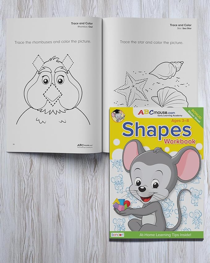 ABCmouse Starter Pack School Readiness Edition – Early Learning Workbooks for Preschool Kids Ages 3-5, Phonics, Sight Words, Math, Shapes, Scissors, Seasons & Weather, 6-Workbook Educational Kit