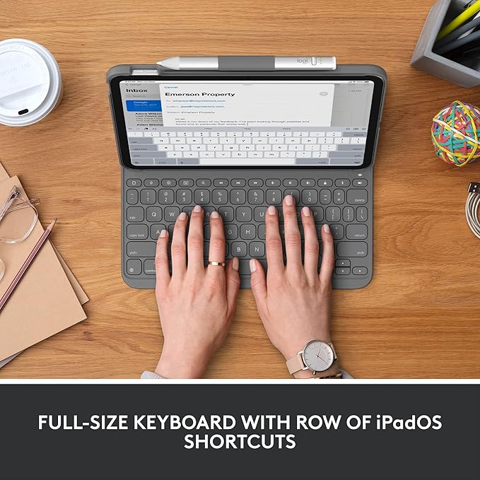 Logitech Slim Folio Keyboard Case for iPad (10th gen & A16) with Integrated Bluetooth Wireless Keyboard
