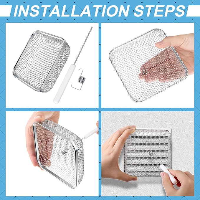 TOODOO 4 Pack RV Furnace Vent Cover, RV Flying Insect Screen
