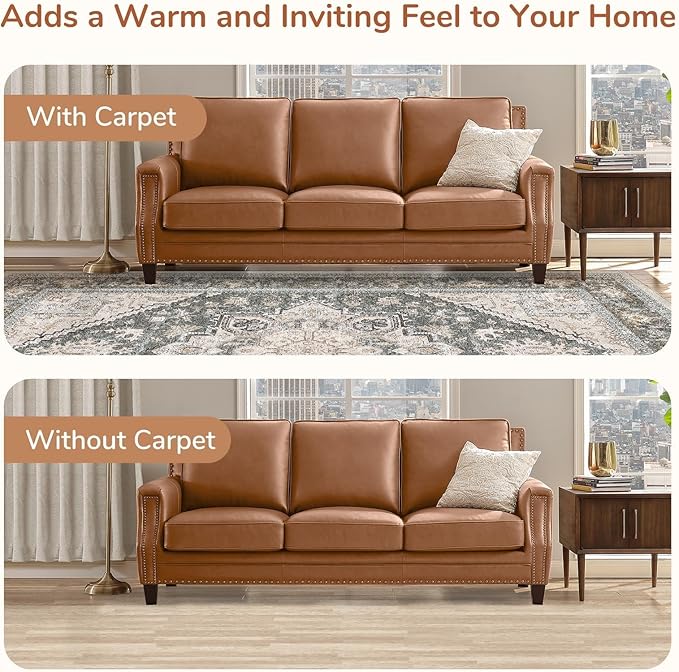 OPPODREAM Thin 8x10 Area Rugs, Washable Rugs 8x10 with Non Slip Backing, Faux Cashmere Low-Pile 8 x 10 Carpet, Greenish Grey