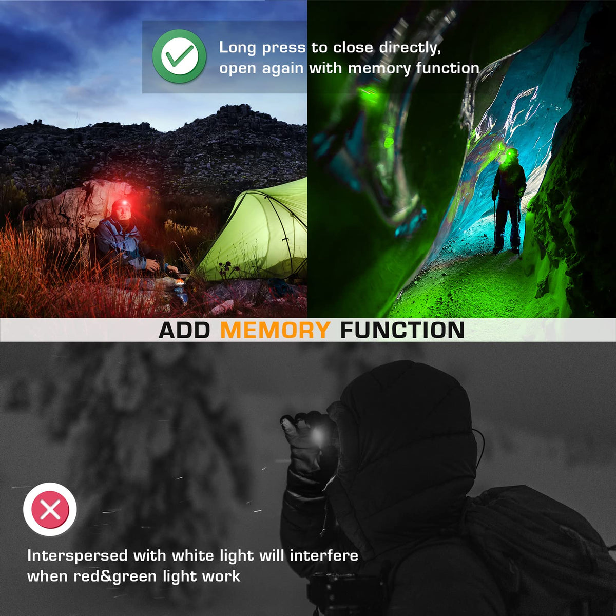 EverBrite Headlamp, 5 Pack LED Head Lamp for Kids & Adults, Red Light