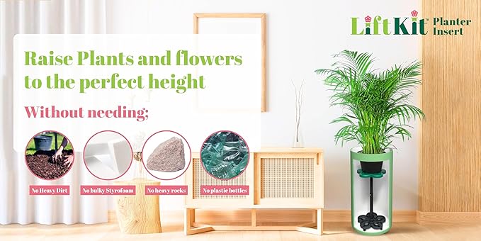 Tall Tapered Plant Riser Fill Bottom of Tall Flower Pots and Large Plant Containers | Indoor and Outdoor (11-17” Rise, 6" Base, 10" Top)