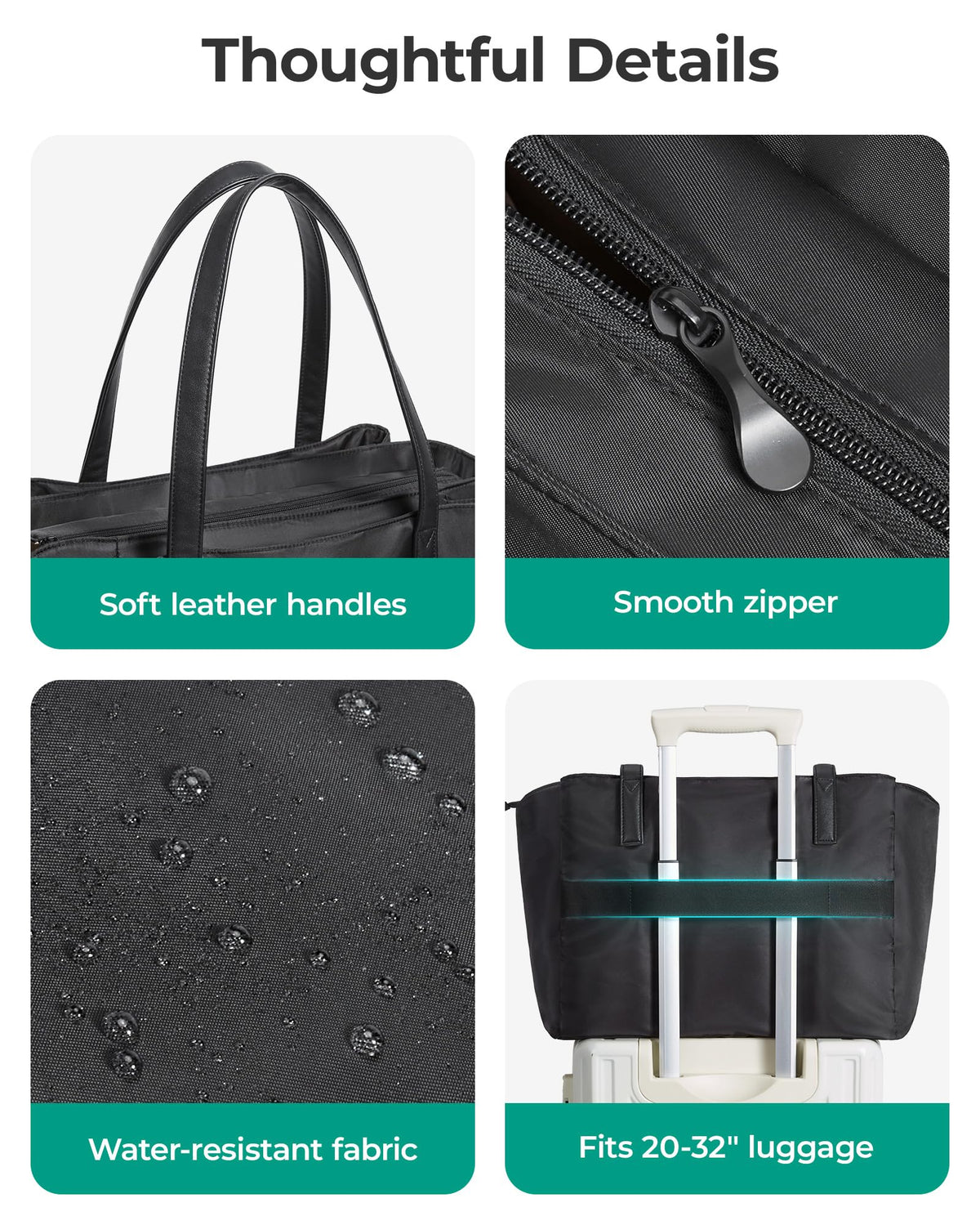 BAGSMART Tote Bag for Women Work, Large Tote Bag with Zipper Teacher Tote with Compartments, Work Tote Women's Purse Shoulder Handbag with Strap for Travel