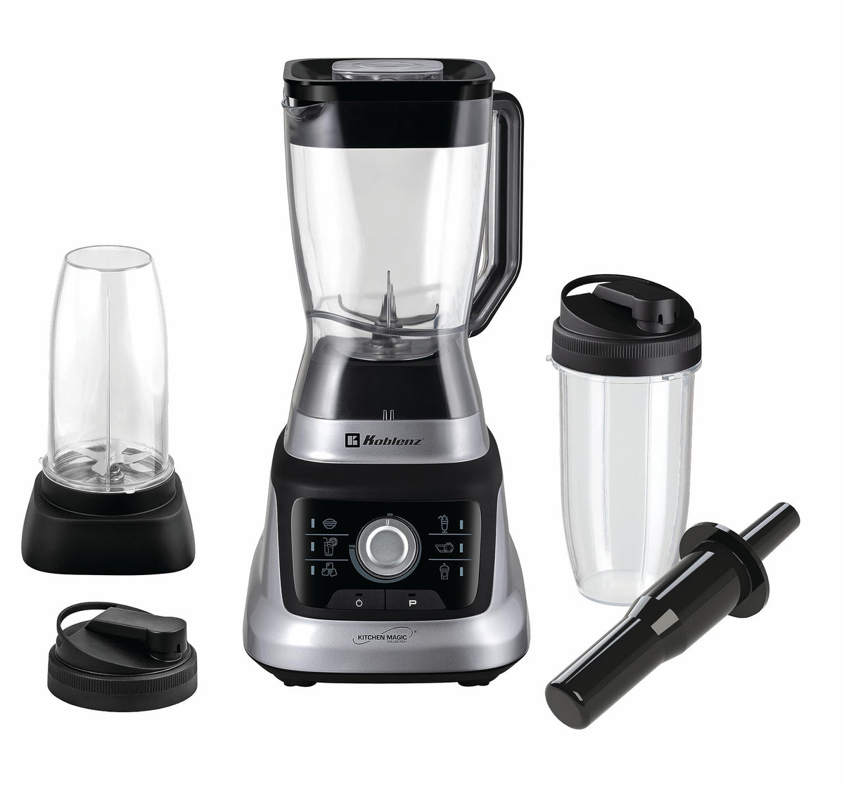 Koblenz Bob Countertop Blender, 1400W, 68 oz, Black/Chrome, LKM-9610