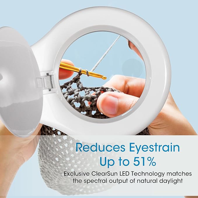 OttLite Prevention LED Magnifier Lamp, White, Shipper