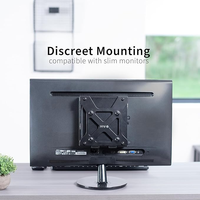 VIVO Behind Monitor VESA Mount Designed for Dell OptiPlex Micro CPU, Monitor Arm Computer Holder, Concealed Behind Screen, Desk Clamp Option, Black, Mount-DLMM1