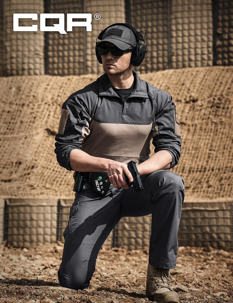 CQR Men's Tactical Pants, Water Resistant Ripstop Cargo Pants, Lightweight EDC Work Hiking Pants, Outdoor Apparel, Raider Mag Pocket Charcoal, 38W x 32L