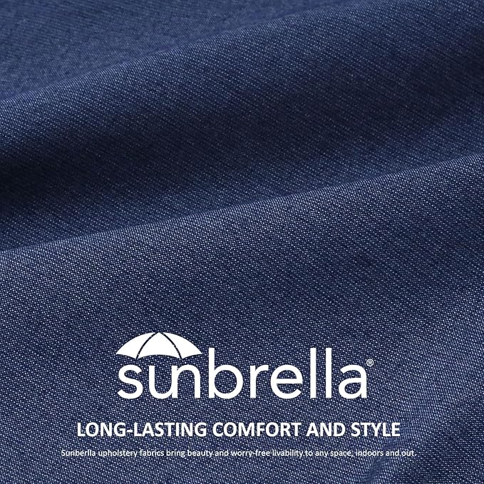 Outdoor Sunbrella Decorative Throw Pillow Covers Only, Pack of 4, 17"x17" & 20"x12" Water Repellent Replacement Lumbar Pillow Case for Patio, Couch, Sofa and Patio Furniture, Specrtum Indigo