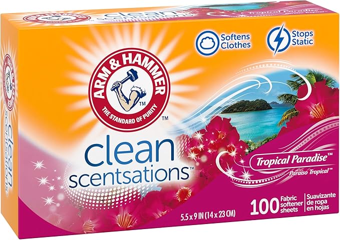 ARM & HAMMER Fabric Softener Sheets, Tropical Paradise (Pack of 600)