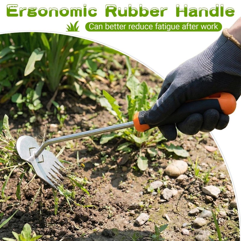 Garden Tools,Weeder Tool,Portable Weeding Tool,Garden weed pulling tool,Adopt Anti Slip Handle,Conforms to Ergonomic Curves,Weed puller tool Suitable for Farm Planting,Gardening(Black Orange Handle)