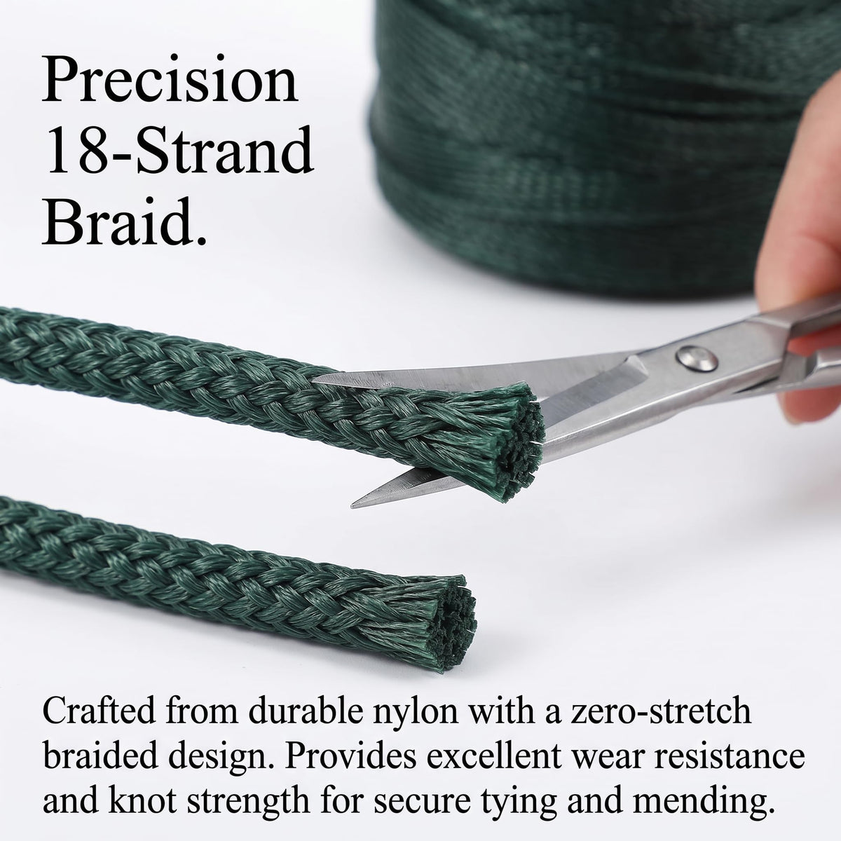 Veemoon 1 Roll Nylon String, 300M/980FT Fishing Net Repair Line Wrapping Rope Fish Net Repair Twine Braid Fishing Cord Twine DIY Crafts Rope to Weave Nylon Braided Wire, Bank String Dark Green