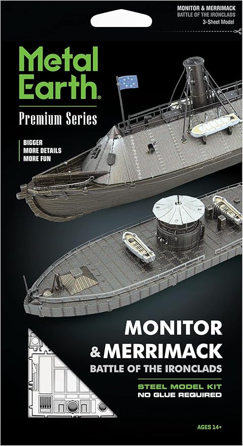 Metal Earth Fascinations Premium Series Monitor & Merrimack 3D Metal Model Kit