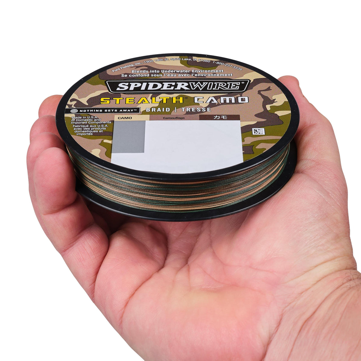 SpiderWire Stealth Green Camo Superline, Camo, 20lb | 9kg, 125yd | 114m Fishing Line, Suitable for Saltwater and Freshwater Environments