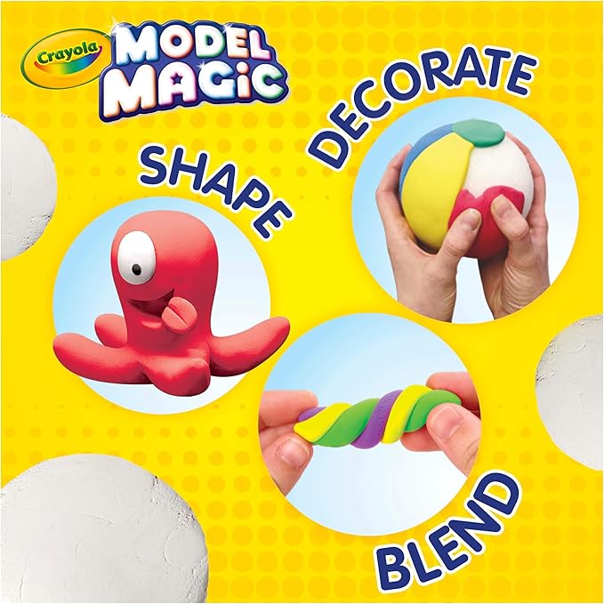 Crayola Model Magic White, 4‑Pack (8 oz Each), Air‑Dry Modeling Material for Kids, Soft Sculpting & Craft Clay Alternative, Reusable Art Material, Ages 3+