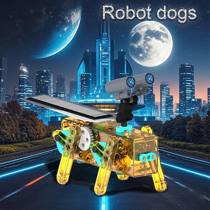 STEM 25-in-1 Education Solar Power STEM Toys for Boys Age 8-12, Science Kits Robots Toys for Ages 8-13, Building Toys Robotics Experiment Set Birthday Gifts for Kids 8 9 10 11 12 13 Years Old (Yellow)