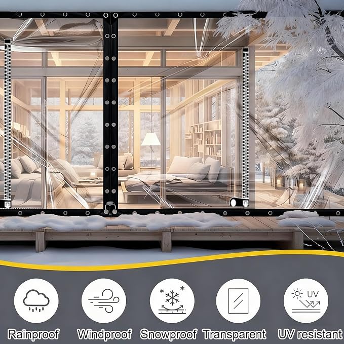 Curtain Patio Enclosure, Water Proof PVC Curtains