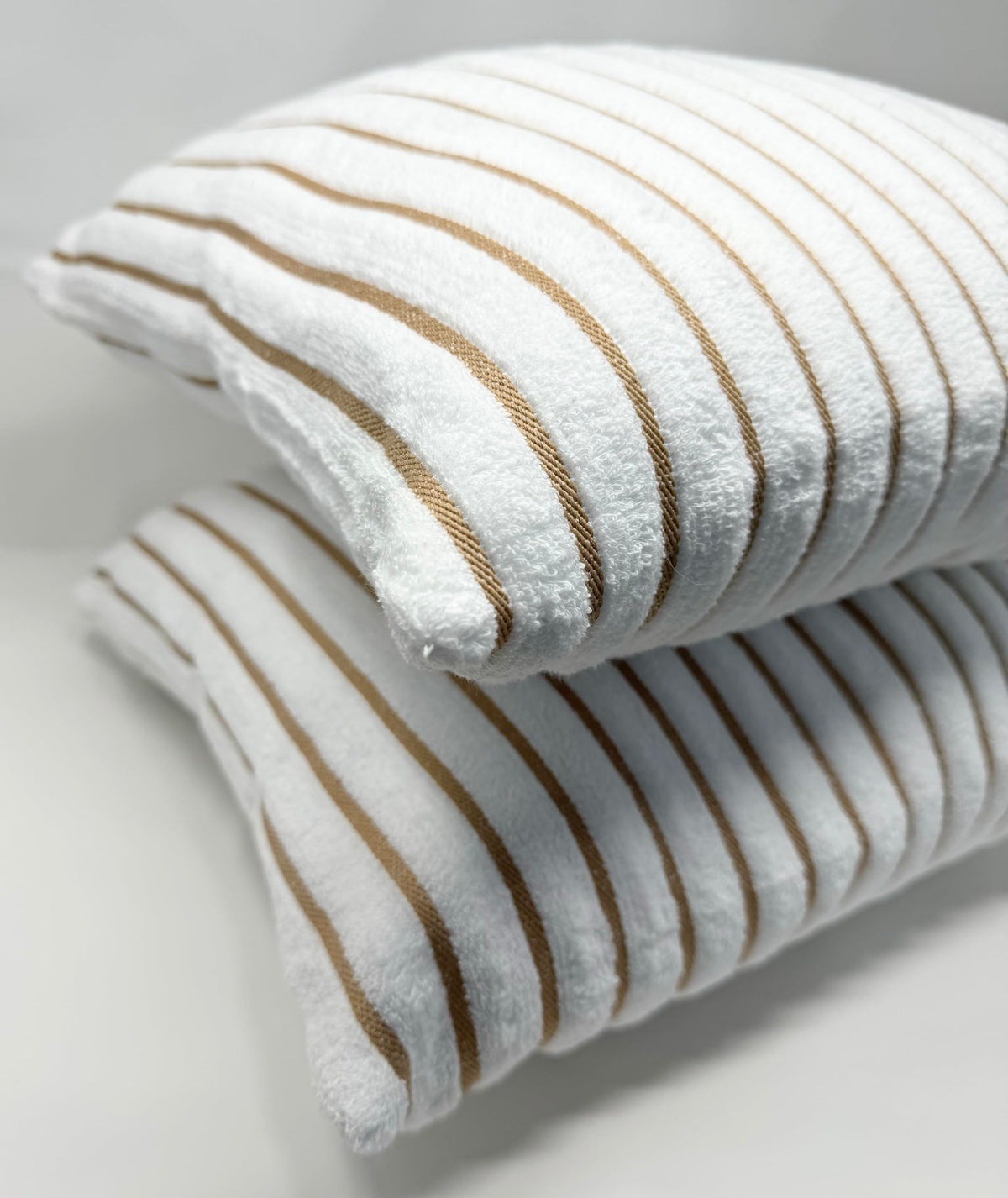 Black & White Brands Brazilian Beach/Pool/Bath Towel - Ultimate Absorbent Luxury XL 36x70 100% Cotton Wave (4 Towels, Tan/Beige Poly Stripe)
