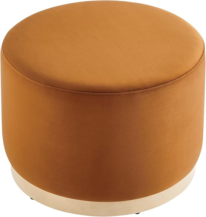 Modway Large 23" Round Performance Velvet Upholstered Upholstered Ottoman