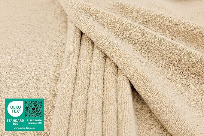 American Soft Linen Oversized Bath Sheet 40x80 Extra Large for Bathroom, 600 GSM 100% Cotton Turkish Jumbo Bathsheet Towels for Adults, Beige Bath Sheet