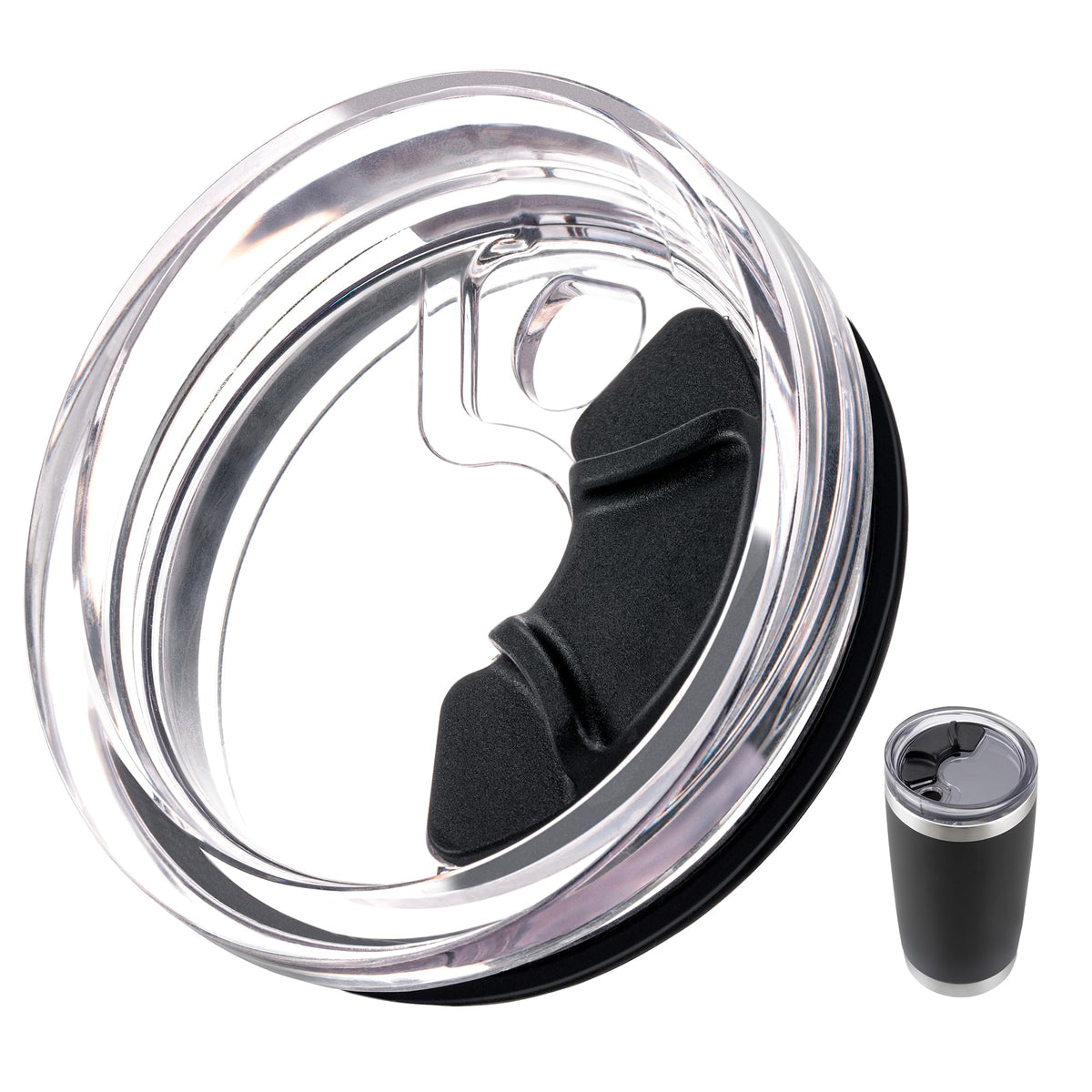 Prurex Magnetic Lid for YETI Rambler 20oz Tumbler & 3.2 Inch Mouth Bottles | Transparent SK Material | Sliding Lock Leakproof Design | Durable Replacement Cup Cover(1 Pack)