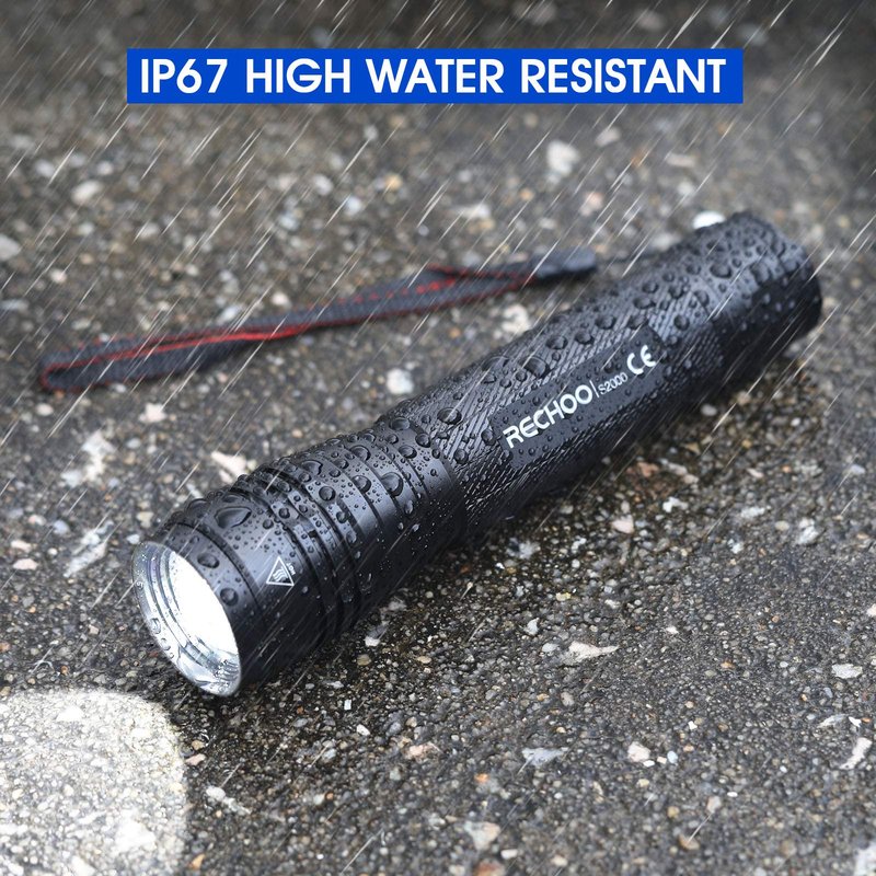 S2000 LED Tactical Flashlight 2000 Lumens | High Powered AA Battery Operated Flashlights with 3 Modes & Zoomable | IP67 Waterproof Powerful Handheld Flashlight for Camping, Emergency, Hiking (1 Pack)