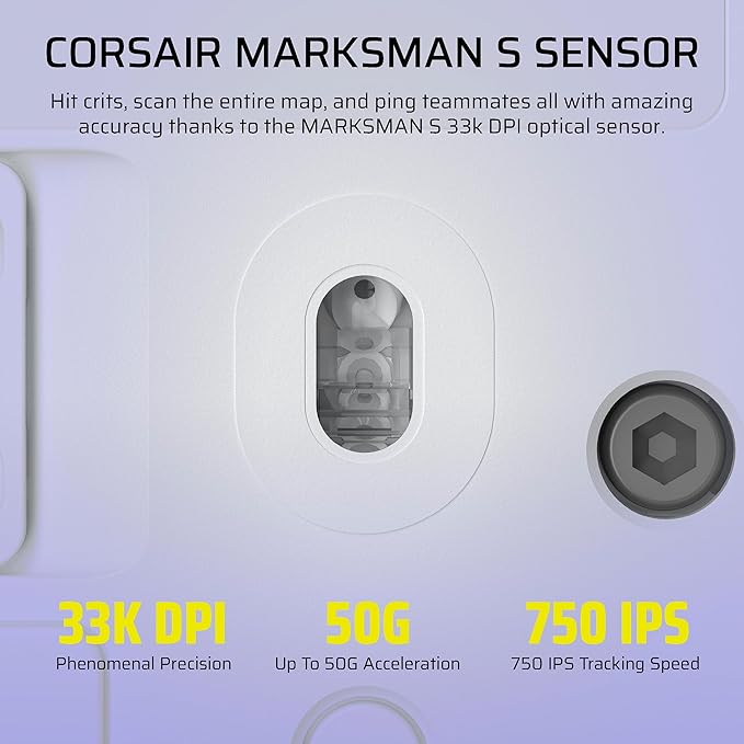 Corsair Scimitar Elite Wireless SE MMO PC Gaming Mouse – 33,000 DPI, 16 Programmable Buttons, Key Slider, Elgato Virtual Stream Deck, 1,000Hz Polling, Up to 150-Hour Battery – White