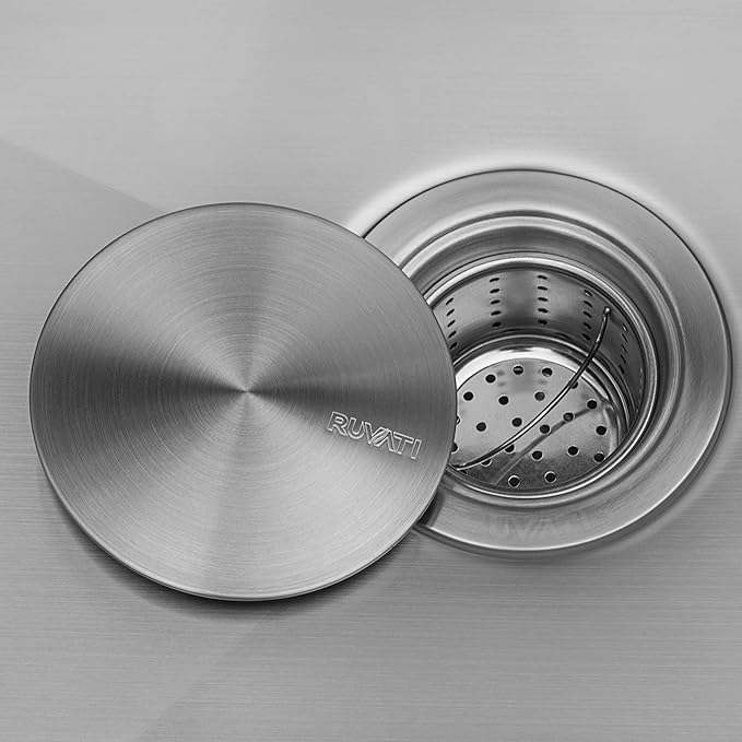 Ruvati RVH7250 Gravena 28" Undermount Single Basin 16 Gauge Stainless Steel Kitchen Sink with Basin Rack and Basket Strainer - Stainless Steel