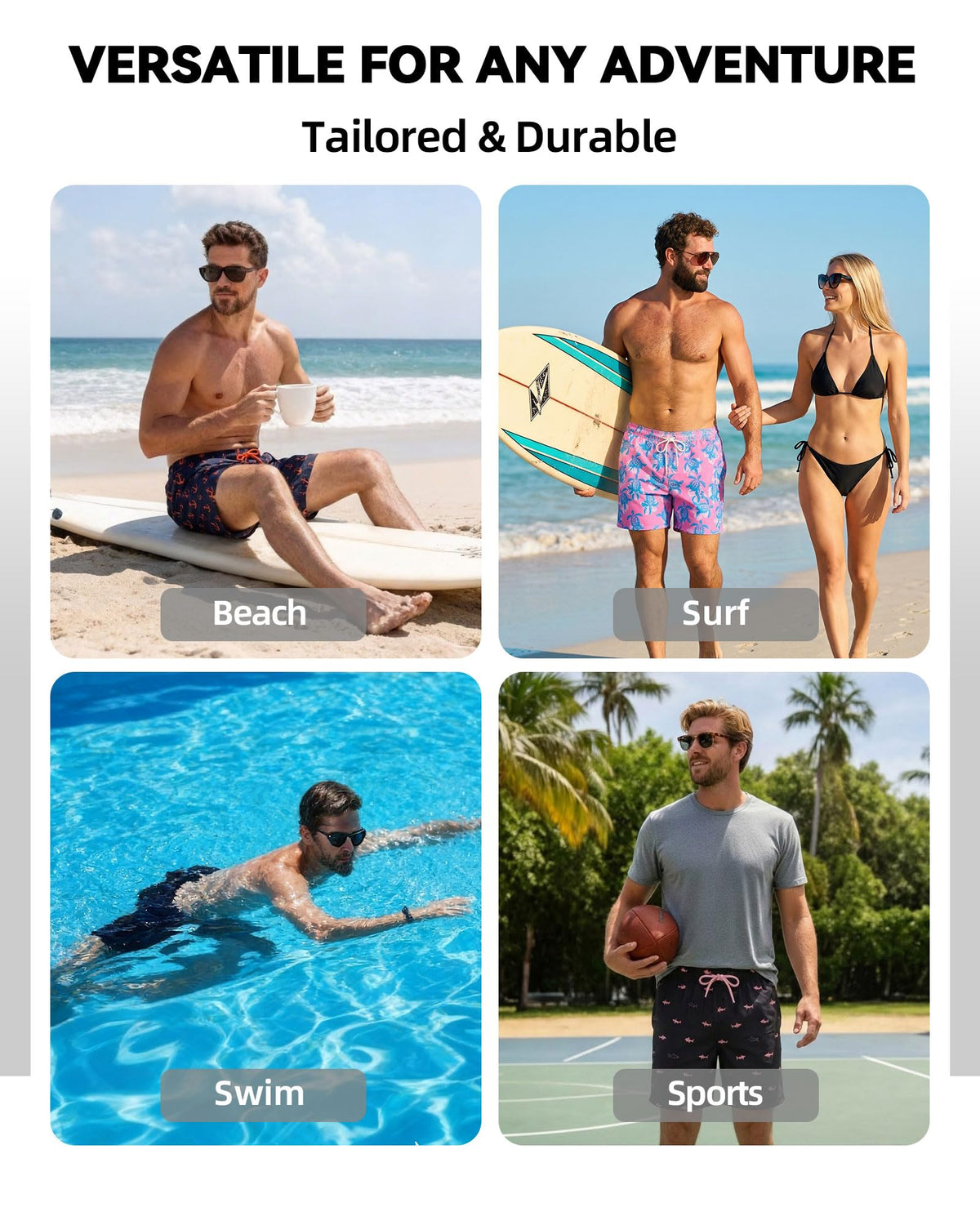 wehaia Mens Swim Trunks with Compression Liner, 7 Inch Quick Dry 2 in 1 Swim Shorts with Zipper Pockets for Summer Beach