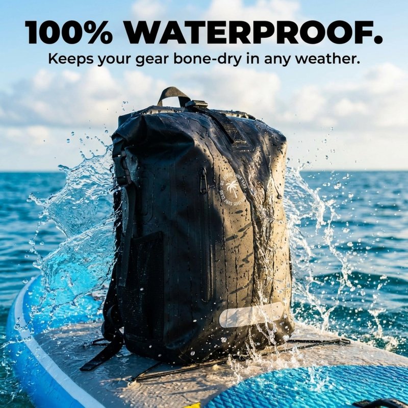 Ho Stevie! 25L Waterproof Surf Backpack - Built For Adventure - Roll Top Closure Keeps Your Gear Dry In Bag