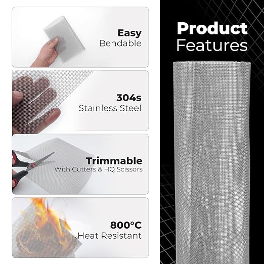 6-Pack Wire Mesh Screen 12×8 Inch – 20 Mesh Stainless Steel Durable, Smooth