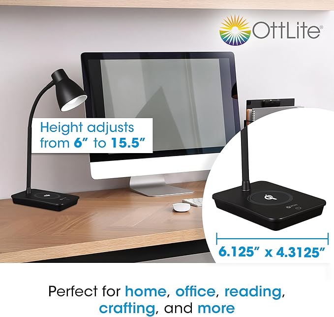 Ottlite Infuse LED Desk Lamp with Wireless Charging