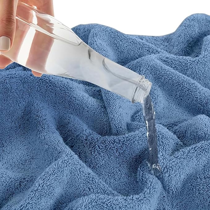 SALBAKOS 100% Turkish Cotton Extra Large Bath Sheet Set of 2 35x70 inch | Heirloom Quality | Hotel & Spa Collection | Ultra Soft, Absorbent Oversize Bath Towels | Made in Turkey (Blue, 2 Bath Sheets)