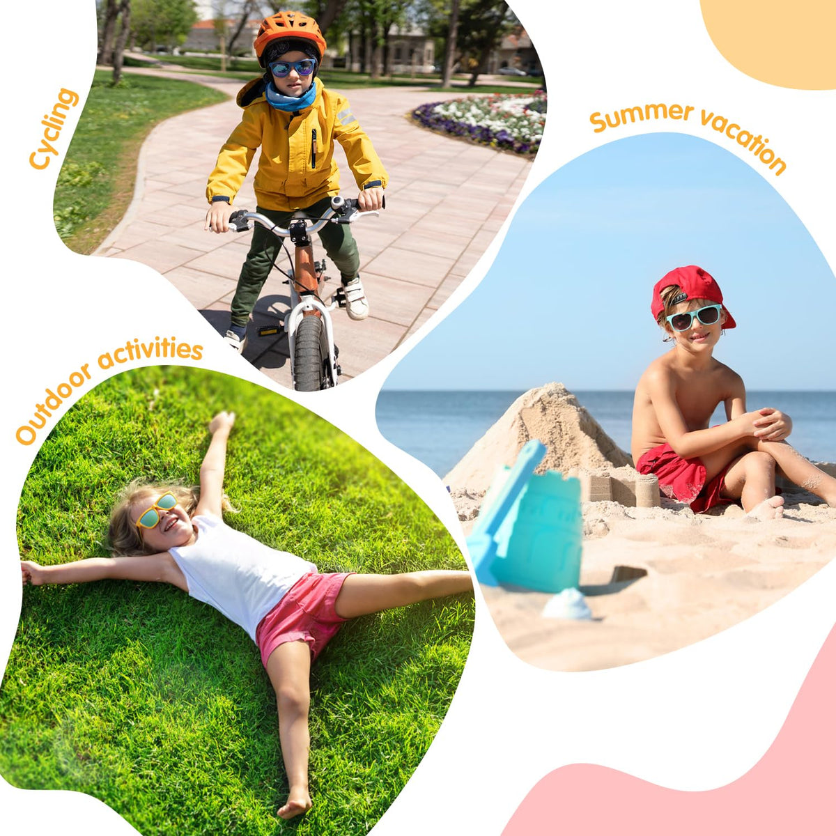 Mdvora 3/6/12/24pcsKids Sunglasses Set, Toddler Sunglasses, for Outdoor(Set B, 3pcs)