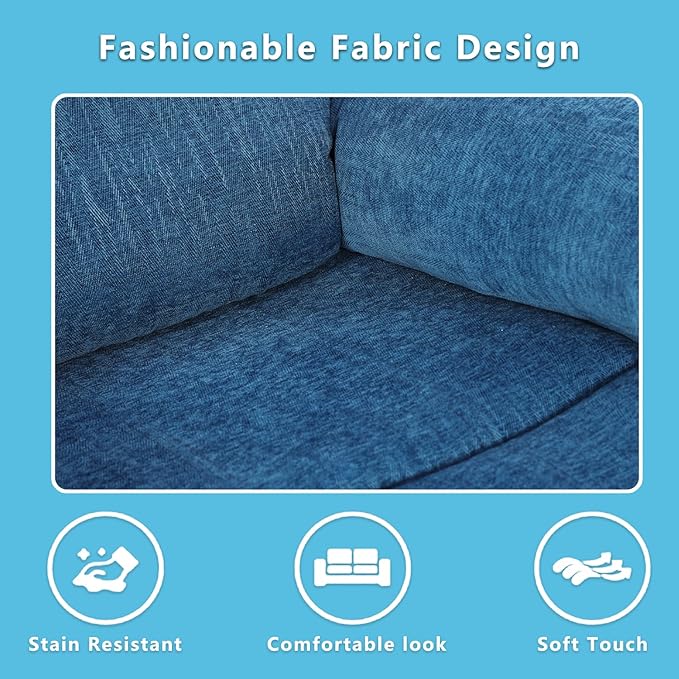 Manual Recliner Sofa Set,Microfiber Reclining Couch Set,Modern Living Room Furniture Set,Reclining Sofa Couch Chair for Living Room Home Office(Light Blue,3 Pieces Set)