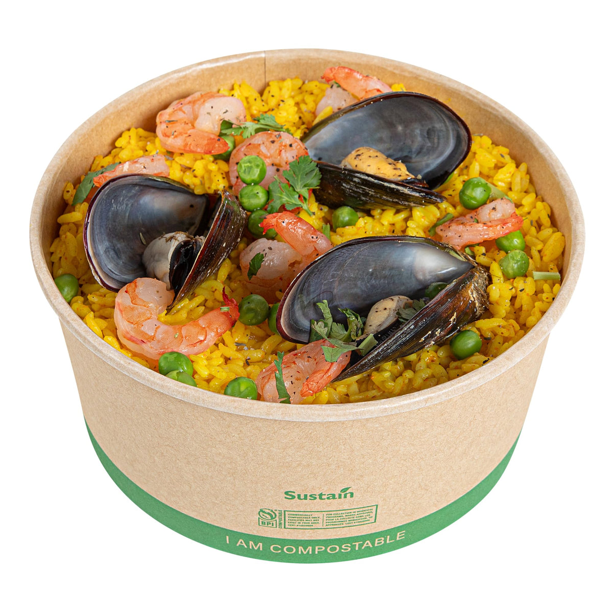 Restaurantware Compostable Paper Food Containers 200 Pack Of 37 oz BPI-Certified Round Kraft Salad Bowls Disposable Grease-Resistant Meal Prep Take Out Containers For Ice Creams, Soups, Snacks